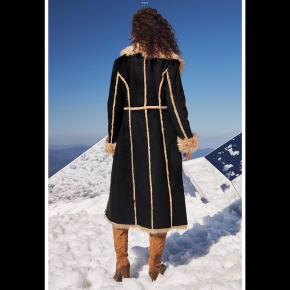 DONNA SALYERS FABULOUS (FAUX) FURS Penny Lane Chocolate Brown Coat Sz XS - Picture 8 of 10